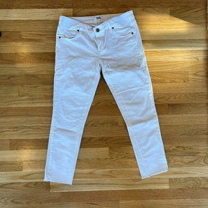 Paige Maternity Side Panel White Jeans - Skyline Ankle Peg